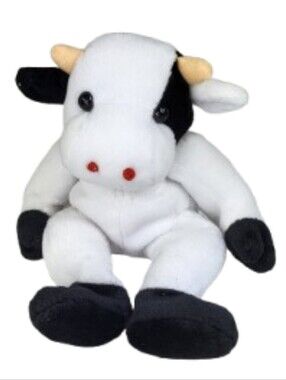 Kellytoy 8" Plush Cow Stuffed Animal - White & Black